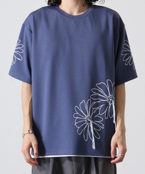 ATELANE(アテレーン)の「ポンチアソートハンドステッチ刺繍Tシャツ(Tシャツ/カットソー・メンズ・ホワイト/ブラック系/ホワイト系/ブラック/グレー/ブルー・L/M)」の12枚目の写真