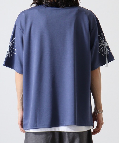 ATELANE(アテレーン)の「ポンチアソートハンドステッチ刺繍Tシャツ(Tシャツ/カットソー・メンズ・ホワイト/ブラック系/ホワイト系/ブラック/グレー/ブルー・L/M)」の14枚目の写真