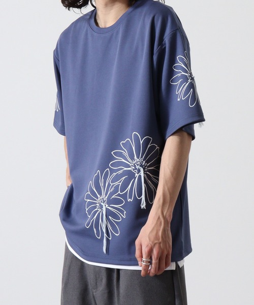 ATELANE(アテレーン)の「ポンチアソートハンドステッチ刺繍Tシャツ(Tシャツ/カットソー・メンズ・ホワイト/ブラック系/ホワイト系/ブラック/グレー/ブルー・L/M)」の9枚目の写真