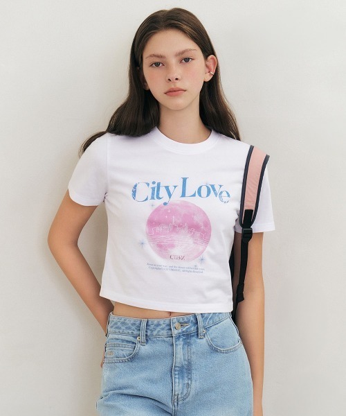CITYBREEZE(シティブリーズ)の「CITY LOVE CROPPED SHORT SLEEVE T-SHIRT(Tシャツ/カットソー・レディース・チャコール/ホワイト・FREE)」の22枚目の写真