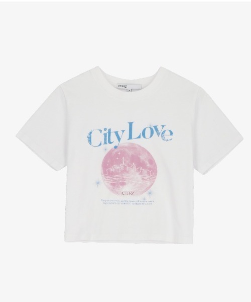 CITYBREEZE(シティブリーズ)の「CITY LOVE CROPPED SHORT SLEEVE T-SHIRT(Tシャツ/カットソー・レディース・チャコール/ホワイト・FREE)」の12枚目の写真