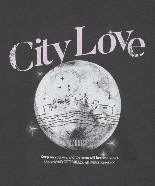 CITYBREEZE(シティブリーズ)の「CITY LOVE CROPPED SHORT SLEEVE T-SHIRT(Tシャツ/カットソー・レディース・チャコール/ホワイト・FREE)」の7枚目の写真
