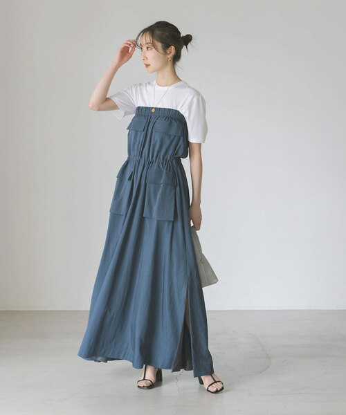 Noble（ノーブル）の「カーゴディテール2WAYワンピース（ワンピース・レディース・ブラック/ブルー系その他・FREE）」の8枚目の写真