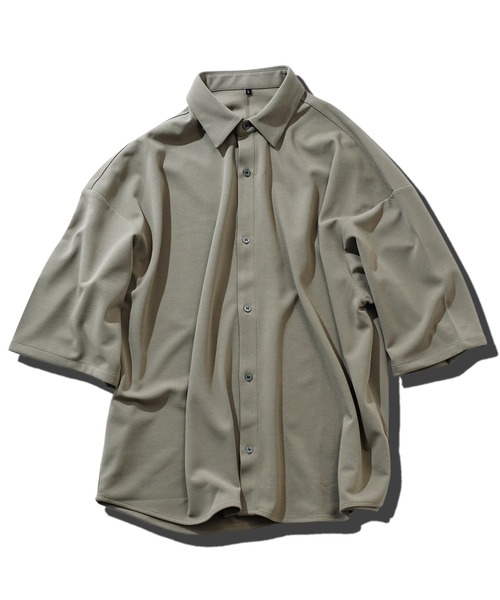 jiggys shop(ジギーズショップ)の「UVカット梨地BIGオーバーサイズ半袖シャツ(シャツ/ブラウス・メンズ・ダークグレー/ベージュ/ブルー系その他/ブラック/ブルーグレー/アイボリー・MEDIUM/LARGE/X-LARGE)」の21枚目の写真