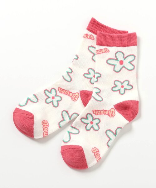 BREEZE（ブリーズ）の「GIRLS総柄ソックス（ソックス/靴下・キッズ・アイボリー/オレンジ/パープル/ブルー・15 /18/21）」の2枚目の写真