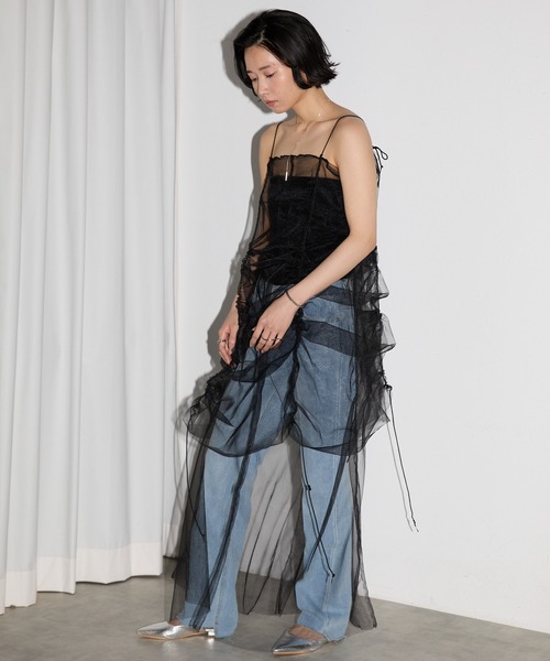 leimn（レイムン）の「ドロストチュールワンピ（Tシャツ/カットソー・レディース・ピンク/ブラック・M）」の4枚目の写真