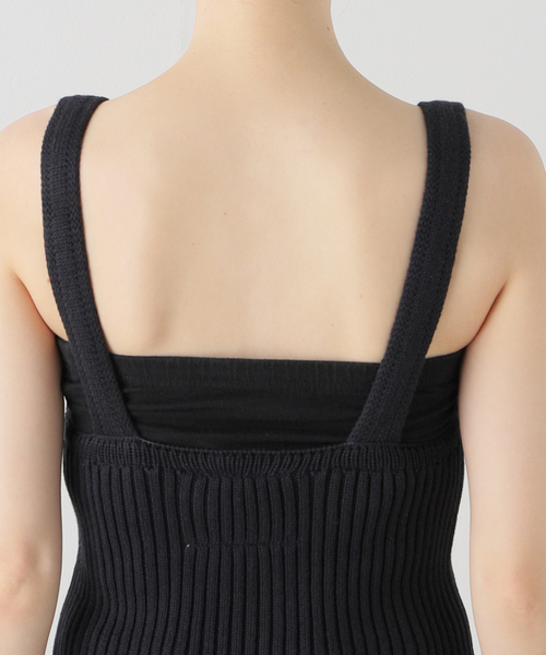 RITA ROW(リタロウ)の「【RITA ROW/リタロウ】ブラックニットキャミ(キャミソール・レディース・ブラック・X-SMALL)」の11枚目の写真