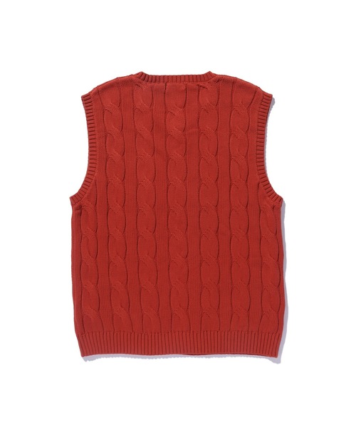 XLARGE（エクストララージ）の「CABLE KNIT VEST（ニット/セーター・メンズ・グリーン/ブラック/オレンジ・XL/L/M）」の4枚目の写真