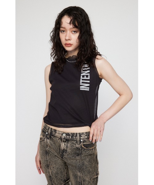 laguagem タンクトップ セール】SEE THROUGH PRINT タンクトップ（タンクトップ
