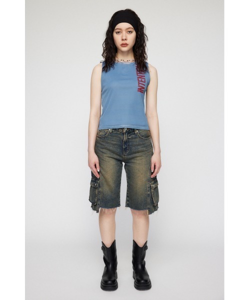 laguagem タンクトップ セール】SEE THROUGH PRINT タンクトップ（タンクトップ
