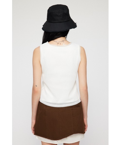 LAGUA GEM（ラグアジェム）の「SEE THROUGH PRINT タンクトップ（タンクトップ・レディース・ホワイト/ブラック/ブルー・FREE）」の8枚目の写真