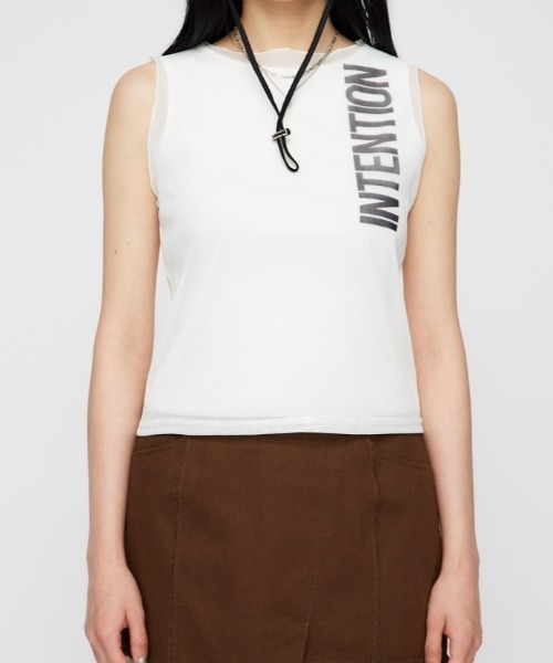 LAGUA GEM（ラグアジェム）の「SEE THROUGH PRINT タンクトップ（タンクトップ・レディース・ホワイト/ブラック/ブルー・FREE）」の13枚目の写真