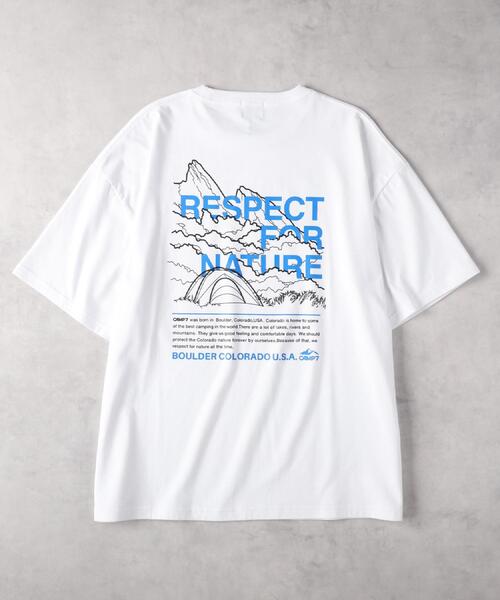 CAMP7(キャンプセブン)の「CAMP7(キャンプ7)バックプリントTシャツ(Tシャツ/カットソー・メンズ・ホワイト/ブラック・M/L/XL)」の4枚目の写真