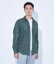 green label relaxing | 【WEB限定】JUST fit スエードライク 長袖 シャツ(シャツ/ブラウス)