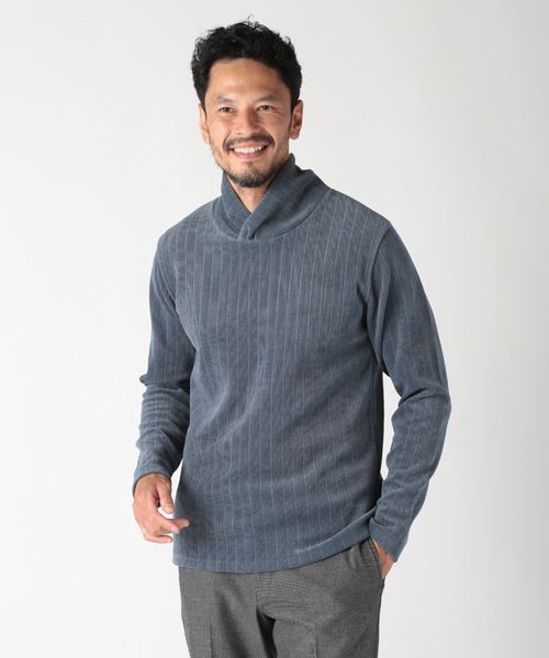 MEN'S BIGI（メンズビギ）の「シェニールジャカードプルオーバー（パーカー・メンズ・ブルー/カーキ/ブラック/ホワイト・01/02/03）」の13枚目の写真