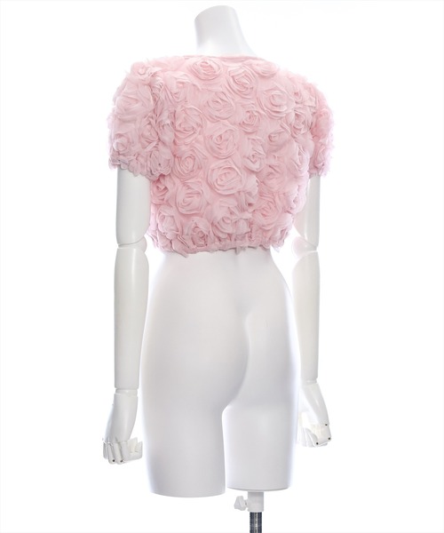 clear（クリア）の「バラモチーフ半袖カーディガン［大人 フェミニン］≪再入荷≫（カーディガン/ボレロ・レディース・ミント/ピンク/アイボリー・F）」の12枚目の写真