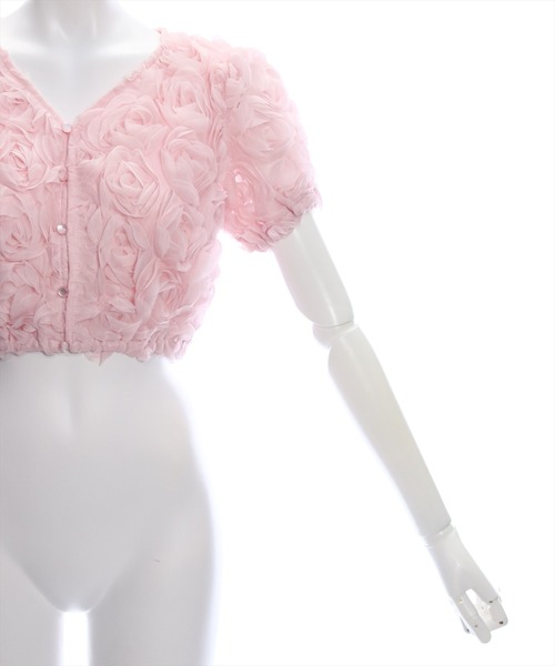 clear（クリア）の「バラモチーフ半袖カーディガン［大人 フェミニン］≪再入荷≫（カーディガン/ボレロ・レディース・ミント/ピンク/アイボリー・F）」の14枚目の写真