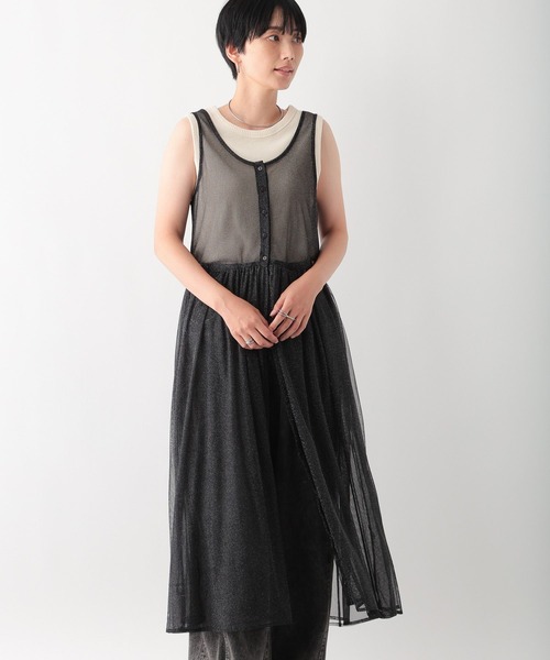 LEPSIM(レプシィム)の「2WAYラメレイヤードワンピース 137967(ワンピース・レディース・ブラック/チャコールグレー/ライトブルー・FREE)」の7枚目の写真