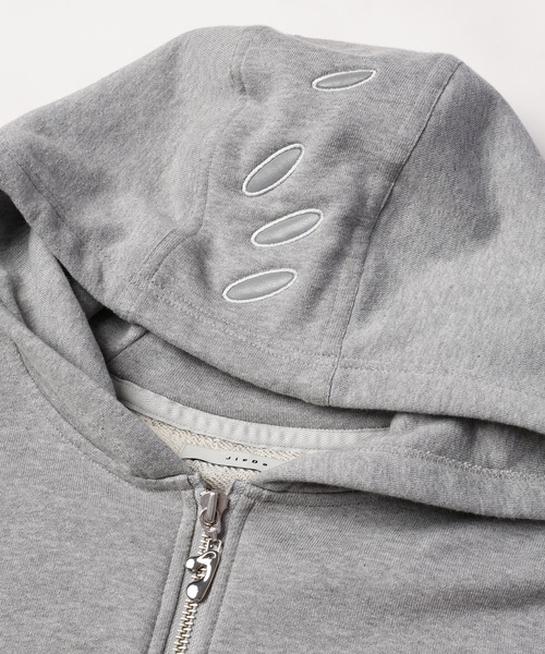 JIEDA（ジエダ）の「CIRCLE REFLECTOR ZIP HOODIE（パーカー・メンズ・ヘザーグレー/ブラック/パープル・1/2）」の10枚目の写真