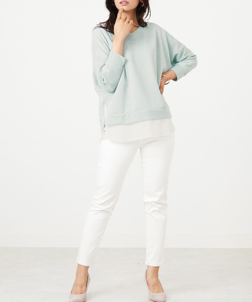 BELLUNA PLUS(ベルーナ)の「ラメ調レイヤード風プルオーバー(Tシャツ/カットソー・レディース・杢グレー/アイボリー/サックスブルー/イエロー/ブラック・X-LARGE/LARGE/MEDIUM)」の8枚目の写真