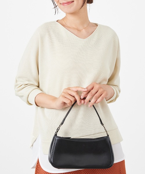 BELLUNA PLUS(ベルーナ)の「ラメ調レイヤード風プルオーバー(Tシャツ/カットソー・レディース・杢グレー/アイボリー/サックスブルー/イエロー/ブラック・X-LARGE/LARGE/MEDIUM)」の13枚目の写真