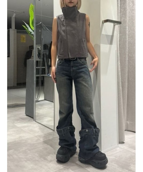 LAGUA GEM(ラグアジェム)の「MILITARY ZIP ベスト(ベスト・レディース・チャコールグレー/バーガンディー/カーキ・FREE)」の6枚目の写真