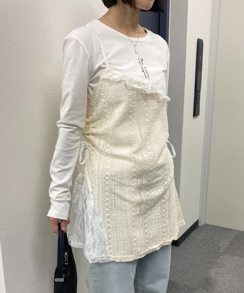 mebole（メボレ）の「ウエストマークレイヤードキャミワンピース（ワンピース・レディース・アイボリー・FREE）」の2枚目の写真