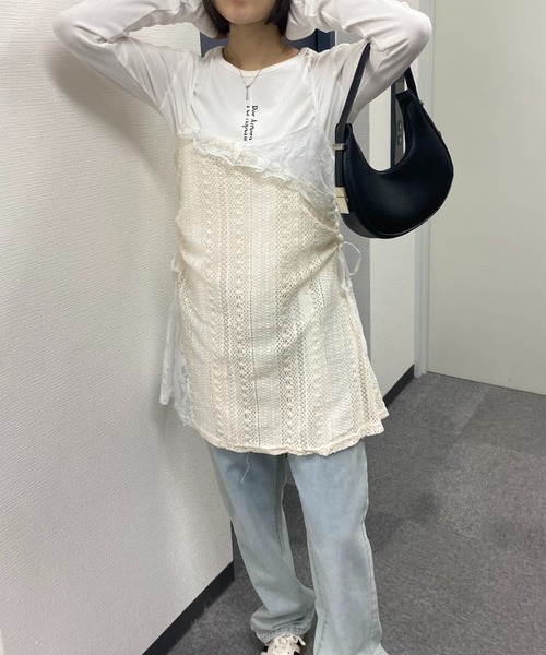 mebole（メボレ）の「ウエストマークレイヤードキャミワンピース（ワンピース・レディース・アイボリー・FREE）」の10枚目の写真