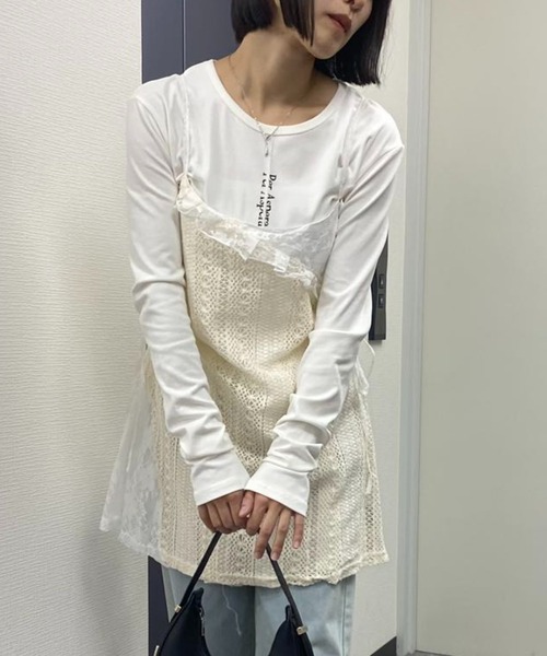 mebole（メボレ）の「ウエストマークレイヤードキャミワンピース（ワンピース・レディース・アイボリー・FREE）」の6枚目の写真