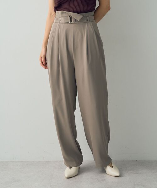 【セール】ウエストデザインワイドパンツ（スラックス）｜YECCA VECCA（イェッカヴェッカ）