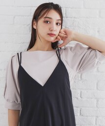 index（インデックス）の「麻調キャミワンピース【洗濯機洗い可/防シワ】（ワンピース）」