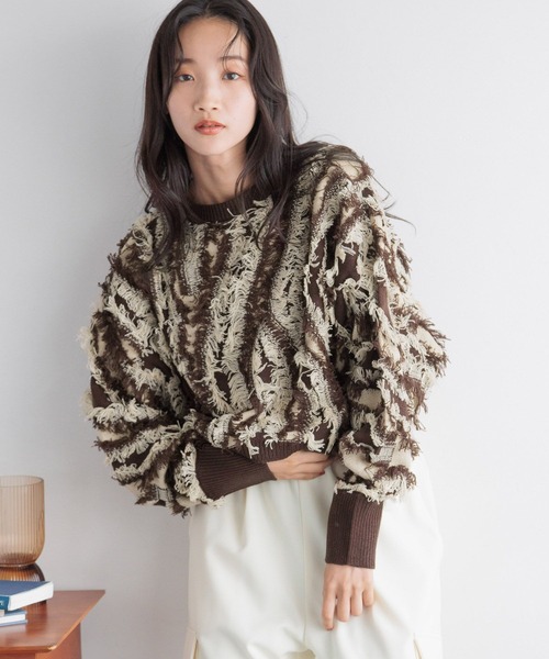 LOWRYS FARM（ローリーズファーム）の「フリンジドルマンニットロング