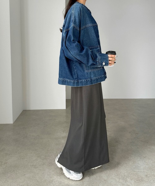 セール】テレコリブフレアスリーブロングワンピース（ワンピース