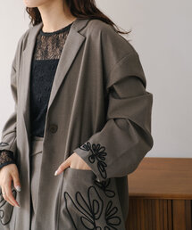 Kastane | 【セットアップ対応】刺繍グランパジャケット(テーラードジャケット)