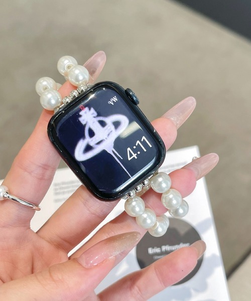 LUON(ルオン)の「LUON / Apple Watch Band / マグネット パール アップルウォッチ バンド(デジタル腕時計・レディース・ブラック/ホワイト・A/B)」の3枚目の写真