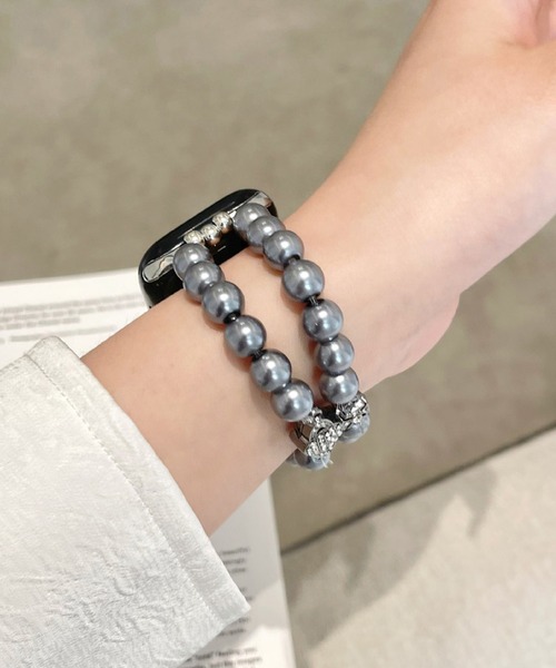 LUON(ルオン)の「LUON / Apple Watch Band / マグネット パール アップルウォッチ バンド(デジタル腕時計・レディース・ブラック/ホワイト・A/B)」の7枚目の写真