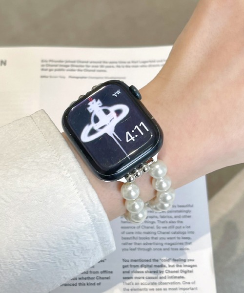 LUON(ルオン)の「LUON / Apple Watch Band / マグネット パール アップルウォッチ バンド(デジタル腕時計・レディース・ブラック/ホワイト・A/B)」の9枚目の写真