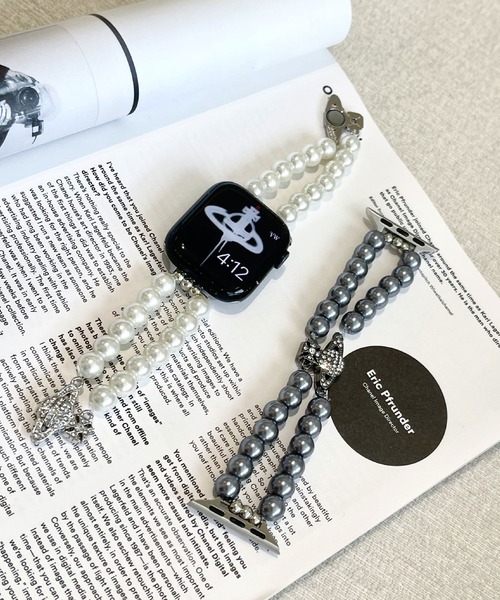 LUON(ルオン)の「LUON / Apple Watch Band / マグネット パール アップルウォッチ バンド(デジタル腕時計・レディース・ブラック/ホワイト・A/B)」の10枚目の写真