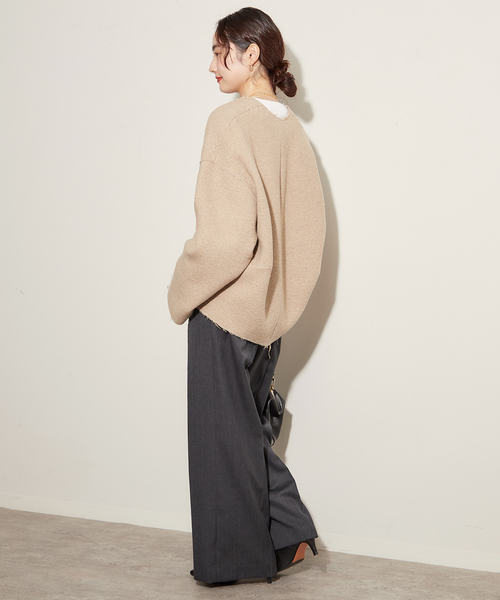 プラージュ Plage リアム R'IAM シルエットブラウス ウール Vネック