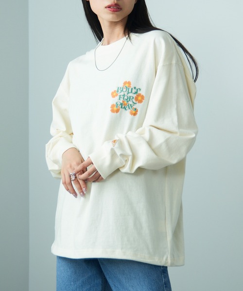KELTY(ケルティ)の「【KELTY】Vintage Flower Design L/S T-shirt KE24213104(Tシャツ/カットソー・レディース・アイボリー/ブラック/レッド系2・L/M)」の18枚目の写真