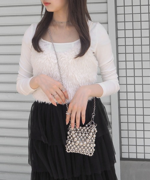 minia（ミニア）の「2WAYビーズミニバッグ ＜ ハンド・ショルダー ＞（ショルダーバッグ・レディース・ホワイト/ブラック/シルバー・FREE）」の17枚目の写真