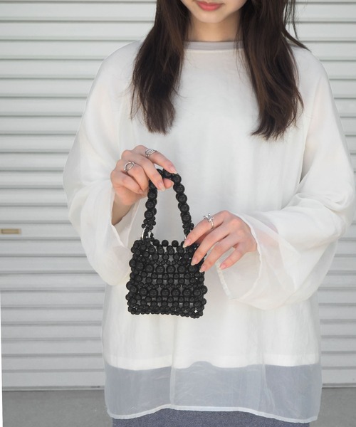 minia（ミニア）の「2WAYビーズミニバッグ ＜ ハンド・ショルダー ＞（ショルダーバッグ・レディース・ホワイト/ブラック/シルバー・FREE）」の21枚目の写真