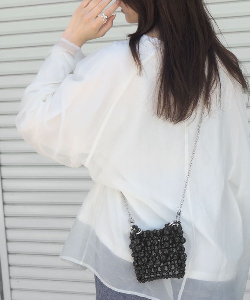 minia（ミニア）の「2WAYビーズミニバッグ ＜ ハンド・ショルダー ＞（ショルダーバッグ・レディース・ホワイト/ブラック/シルバー・FREE）」の22枚目の写真