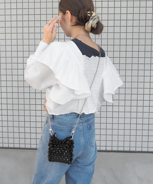 minia（ミニア）の「2WAYビーズミニバッグ ＜ ハンド・ショルダー ＞（ショルダーバッグ・レディース・ホワイト/ブラック/シルバー・FREE）」の15枚目の写真