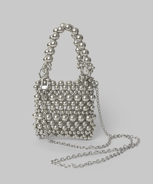 minia（ミニア）の「2WAYビーズミニバッグ ＜ ハンド・ショルダー ＞（ショルダーバッグ・レディース・ホワイト/ブラック/シルバー・FREE）」の7枚目の写真