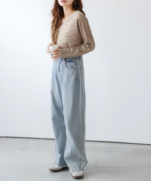 SUGAR BISKET(シュガービスケット)の「ジャガードトップス(Tシャツ/カットソー・レディース・ホワイト/ブラック/ブラウン・フリー)」の19枚目の写真