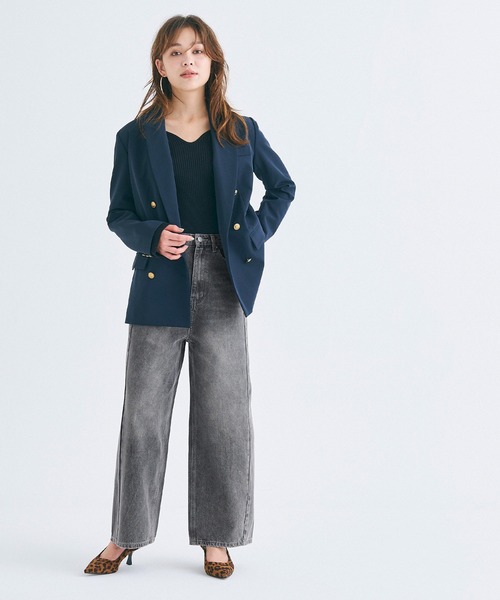 coca（coca）（コカ）の「ヴィンテージライクセミワイドデニム（デニムパンツ・レディース・ライトブルー/グレー・S/M/L）」の8枚目の写真