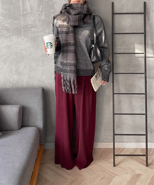 【セール】ラメ入りニットプルオーバー《洗濯機で洗える》（ニット/セーター）｜ENIM BY VICKY（エニムバイビッキー）