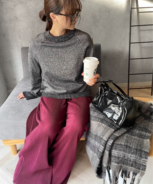 【セール】ラメ入りニットプルオーバー《洗濯機で洗える》（ニット/セーター）｜ENIM BY VICKY（エニムバイビッキー）