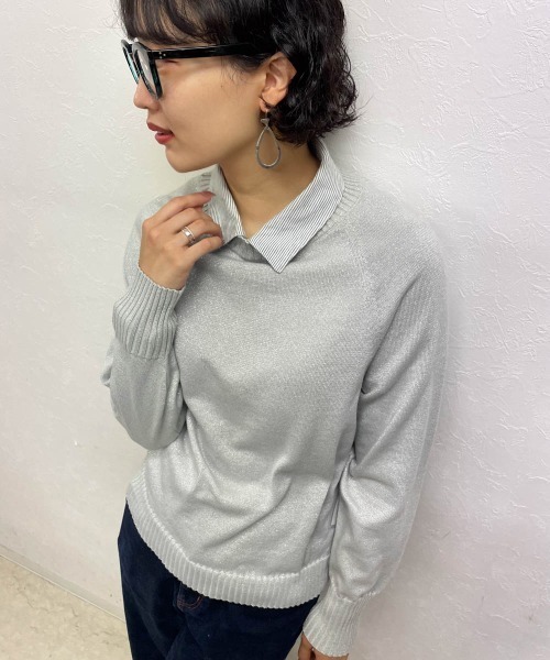 【セール】ラメ入りニットプルオーバー《洗濯機で洗える》（ニット/セーター）｜ENIM BY VICKY（エニムバイビッキー）